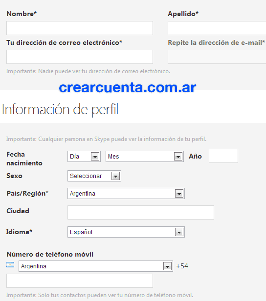 como crear skype registro