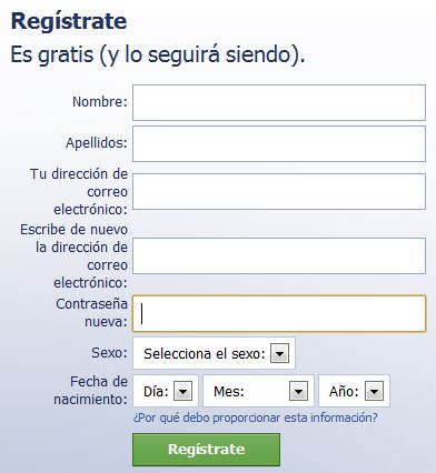 crear cuenta facebook registrarse facebook