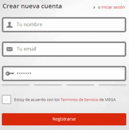 crear cuenta mega