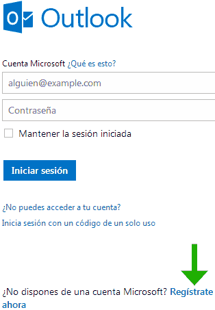 crear cuenta microsoft