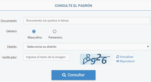consulta del padron para las paso