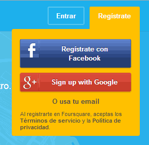 foursquare crear cuenta