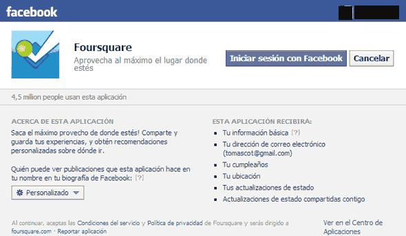 foursquare facebook