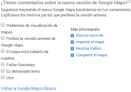 Google maps version anterior