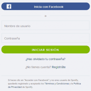 iniciar sesion spotify
