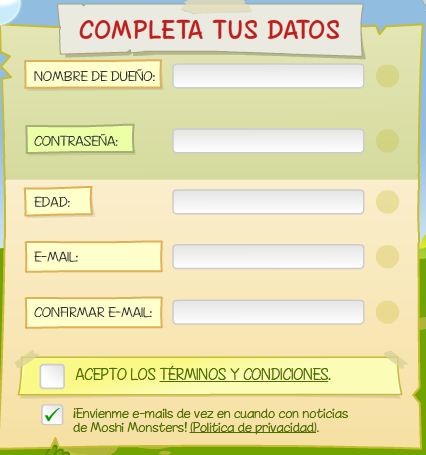 registrarse moshi monsters español