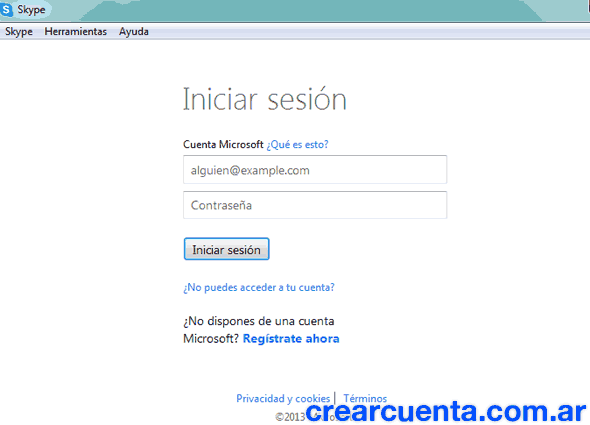 skype iniciar sesion