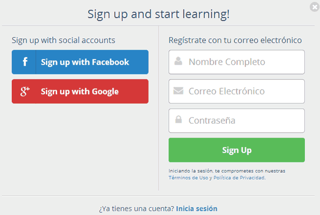 formulario registro udemy